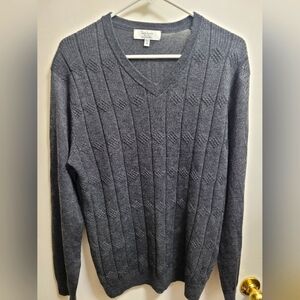 Turnbury 100 Merino Wool V-neck Sweater Solid gray Size M